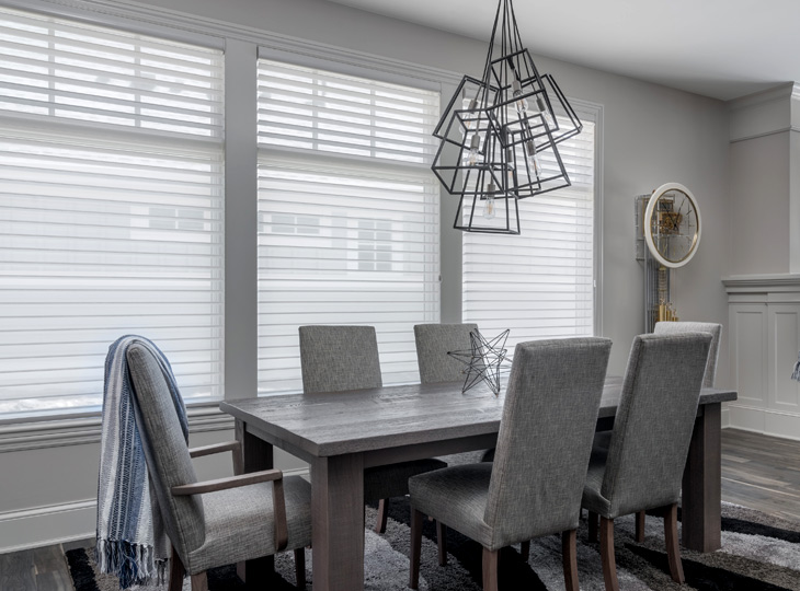 farmhouse inspired dining room silhouette shades Maple Grove MN