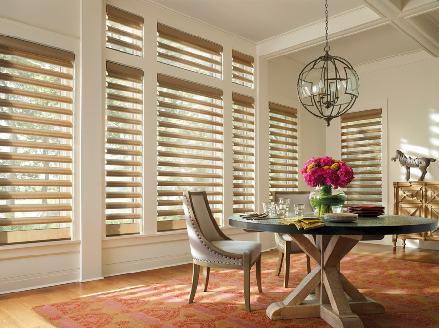 what goes with gold alustra pirouette dining room Hunter Douglas St Paul 55113