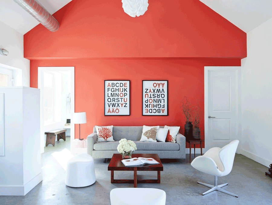 living coral play accent pantone color of the year Hunter Douglas St. Paul 55113