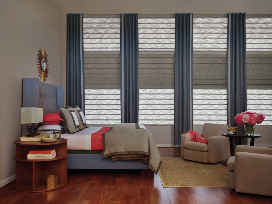 bedroom dual shade system duolite roman shades Hunter Douglas St Paul 55113