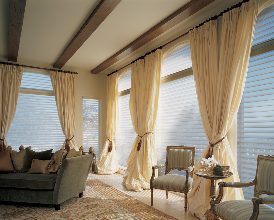 silhouette sheer shades living room filtered sunlight hunter douglas st paul 55113