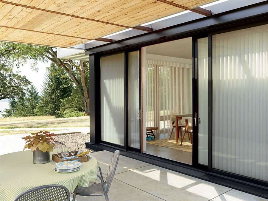 patio sliding glass door luminette vertical shades summer ready Hunter Douglas St Paul 55113