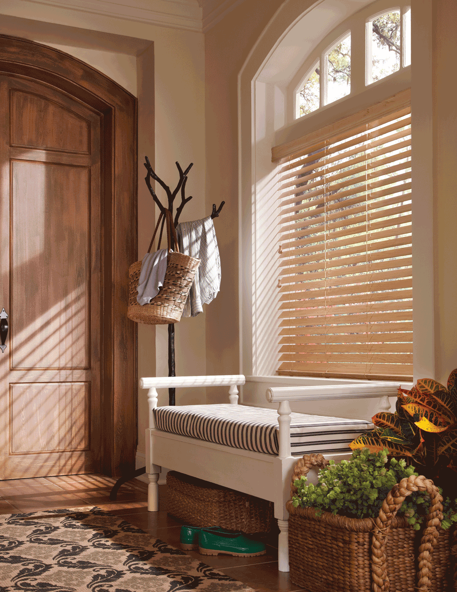 entryway top down arched window treatments 