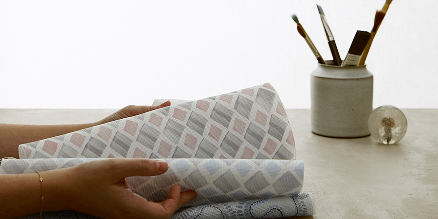 fabric featuring the artwork of Rebecca Atwood fir Hunter Douglas St Paul