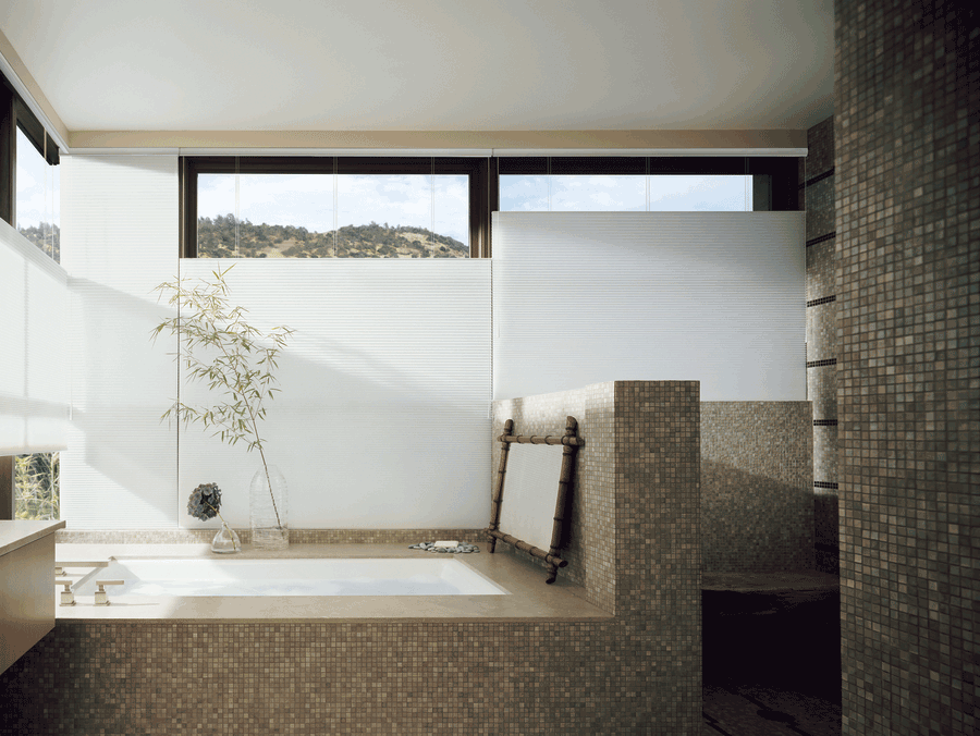 bathroom contemporary style window coverings top down shades