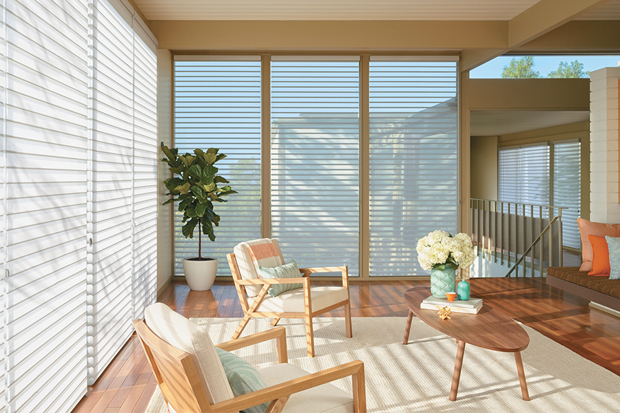 Sheer shades help block unwanted light while allowing you to enjoy the view.