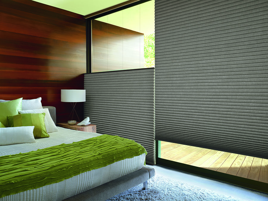 Bedroom featuring top down shades for added privacy and light control.