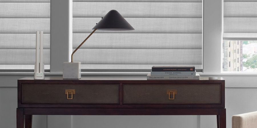 Hunter Douglas rechargeable battery wands for motorized shades charging in dock