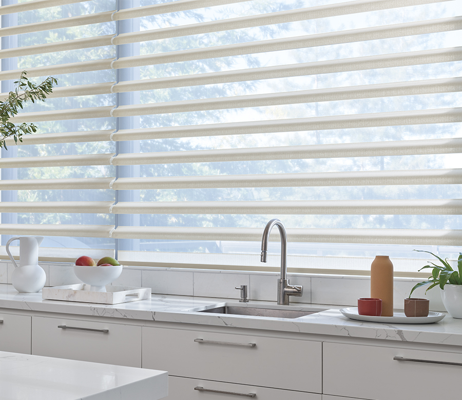 pirouette sheer shades above kitchen sink in St Paul MN