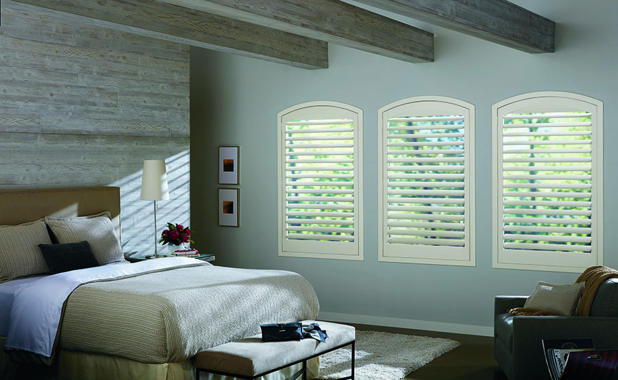 New Hybrid shutters in bedroom