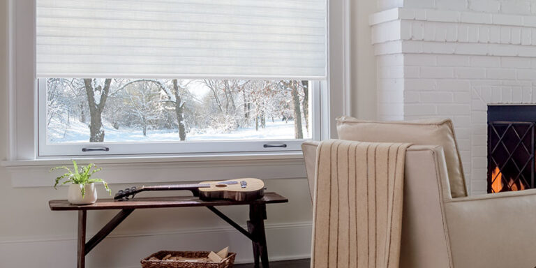 sonnette roller shades in Minneapolis bedroom