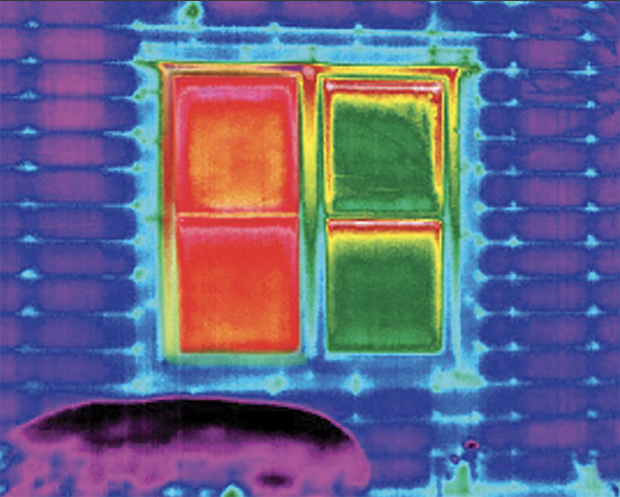 infrared technology shows windows with and without insulated shades in Minneapolis, MN