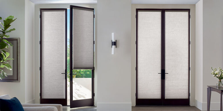 cover french doors with honeycomb shades in Minneapolis MN