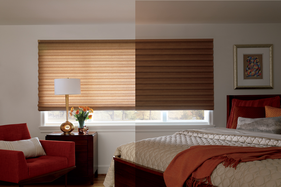 two fabrics, one window, room darkening and light-filtering