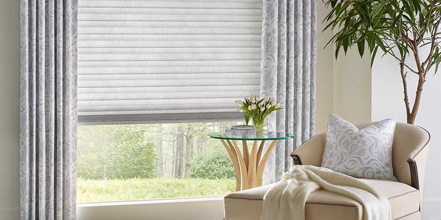 using layered fabric as custom window treatments in Little Canada, MN
