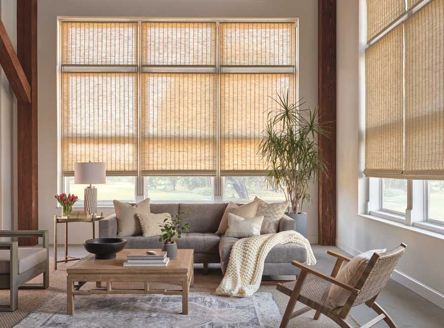 A Living room with Provenance® Woven Woods