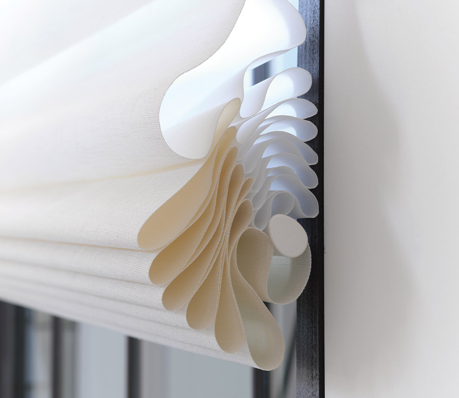 vignette-stacking-detail-roman-shades-hunter-douglas-aero-drapery-and-blind Hunter Douglas Roman shades with soft fold design